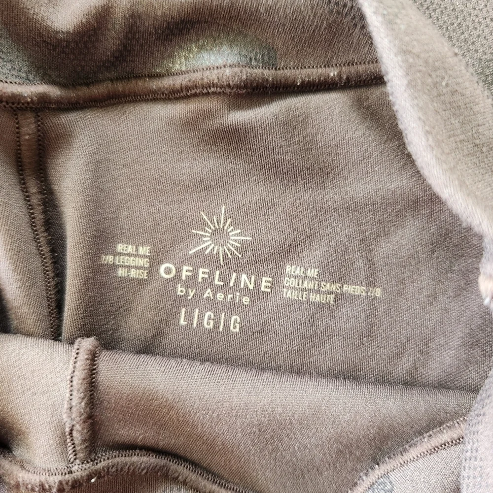 Offline By Aerie Real Me 7/8 Legging Hi Rise Size Large Brown Metallic Camo